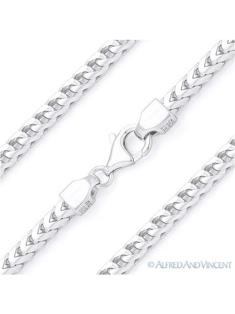 3.5mm Arrow Link Franco Italian Chain Bracelet In .925 Sterling Silver 8.5"